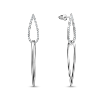 Серьги из серебра с фианитом Geometry