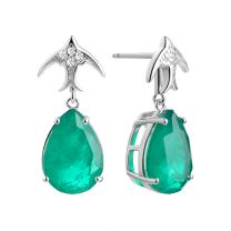 Серьги из серебра с фианитом Asher