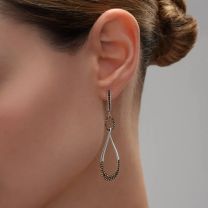 Серьги из серебра с фианитом Mix and Match