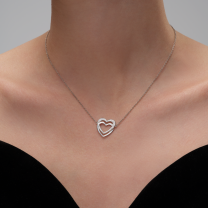 Колье из серебра с фианитом Heart
