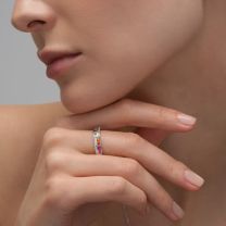 Кольцо из серебра с фианитом Spark Line