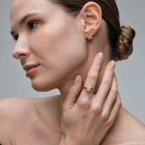 Кольцо из серебра с позолотой Stars