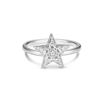 Кольцо из серебра с фианитом Stars