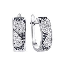 Серьги из серебра с фианитом Rio