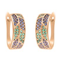 Серьги из серебра с позолотой Rio