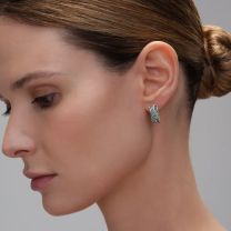 Серьги из серебра с фианитом Rio