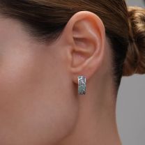 Серьги из серебра с фианитом Rio