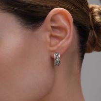 Серьги из серебра с позолотой Rio