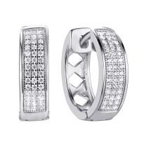 Серьги-кольца из серебра с фианитом Spark Line