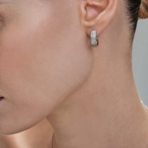 Серьги-кольца из серебра с фианитом Spark Line