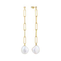 Серьги из серебра с позолотой Baroque Pearl