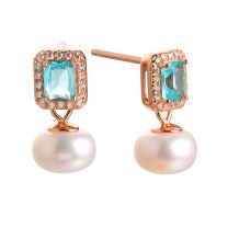 Серьги из серебра с позолотой Nautilus