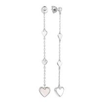 Серьги из серебра с фианитом Heart