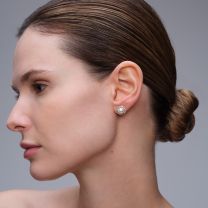 Серьги-пусеты из серебра с позолотой Pearl Design