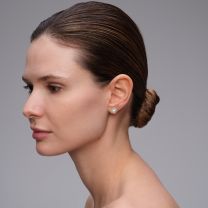 Серьги-пусеты из серебра с позолотой Pearl Design