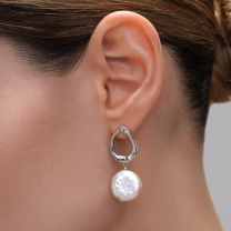 Серьги из серебра с жемчугом Baroque Pearl