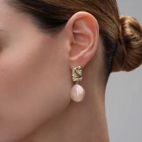 Серьги из серебра с позолотой Baroque Pearl