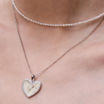 Колье из серебра с фианитом Heart