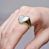 Кольцо из серебра с позолотой Heart