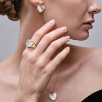 Кольцо из серебра с позолотой Heart