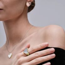 Кольцо из серебра с позолотой Heart