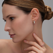 Серьги из серебра с фианитом Spark Line