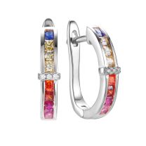 Серьги из серебра с фианитом Spark Line