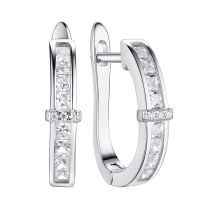 Серьги из серебра с фианитом Spark Line