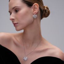 Серьги из серебра с фианитом Sun