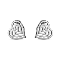 Серьги-пусеты из серебра с керамикой Heart
