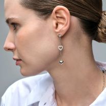 Серьги из серебра с фианитом Heart