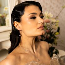 Колье из серебра с фианитом "Серебристый блеск"