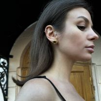 Серьги из серебра с позолотой Preppy Gold