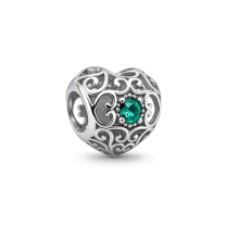 Шарм «Зеленое ажурное сердце»