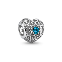 Шарм «Синее ажурное сердце»