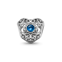 Шарм «Синее ажурное сердце»