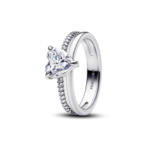 Кольцо «Сияющее двойное сердце»