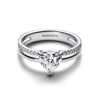 Кольцо «Сияющее двойное сердце»