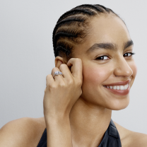 Кольцо «Сверкающие сердца с ореолом»