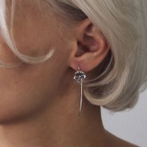 Серьги из серебра Сакура