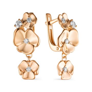 Серьги из серебра с фианитами