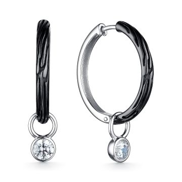 Серьги из серебра с фианитами