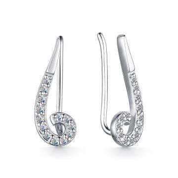 Серьги из серебра с фианитами