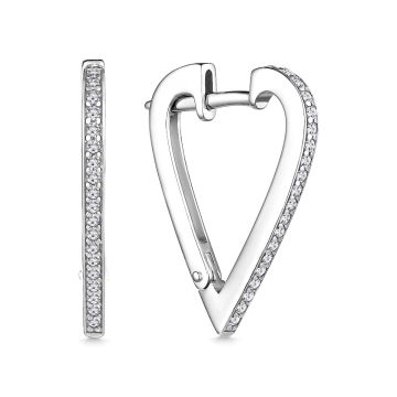 Серьги из серебра с фианитами