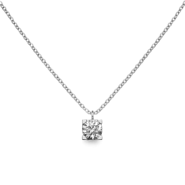 Колье из серебра с бриллиантом 0,5 карат