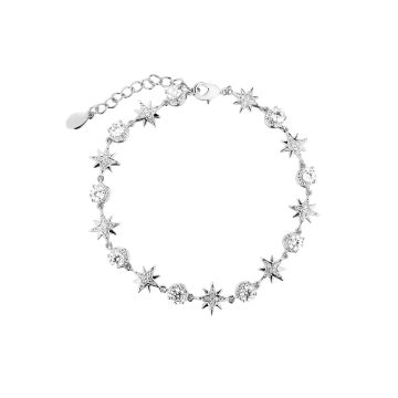 Браслет-цепочка из серебра с фианитом Stars
