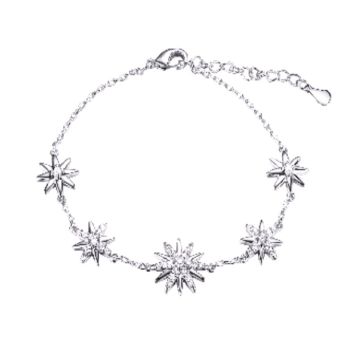 Браслет-цепочка из серебра с фианитом Stars