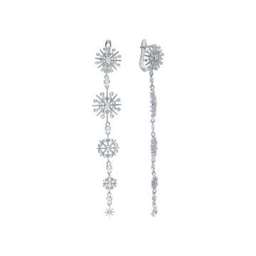 Серьги из серебра с фианитом Stars