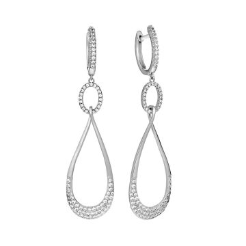 Серьги из серебра с фианитом Mix and Match