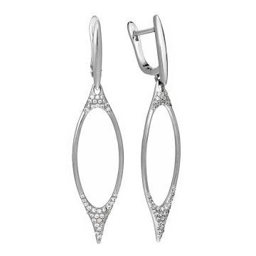 Серьги из серебра с фианитом Mix and Match